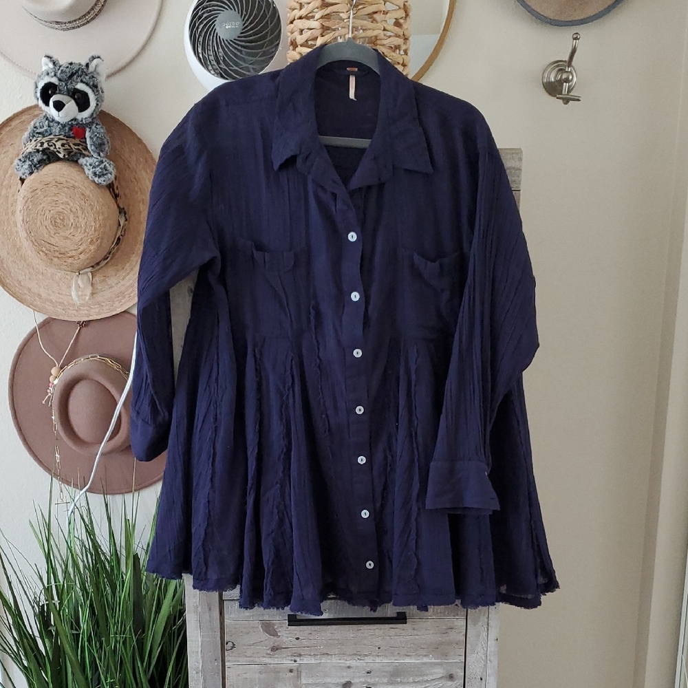 Free People Midnight Blue Top